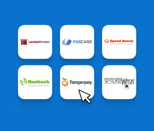 Integraciones de pago para lavadoras/secadoras
