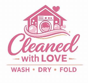 Cleaned with Love Cleaning Wash, Dry, & Fold Laundry Pick-up & Delivery Service Logo